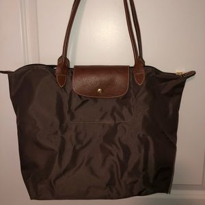 Brown Longchamp Large Le Pliage Tote